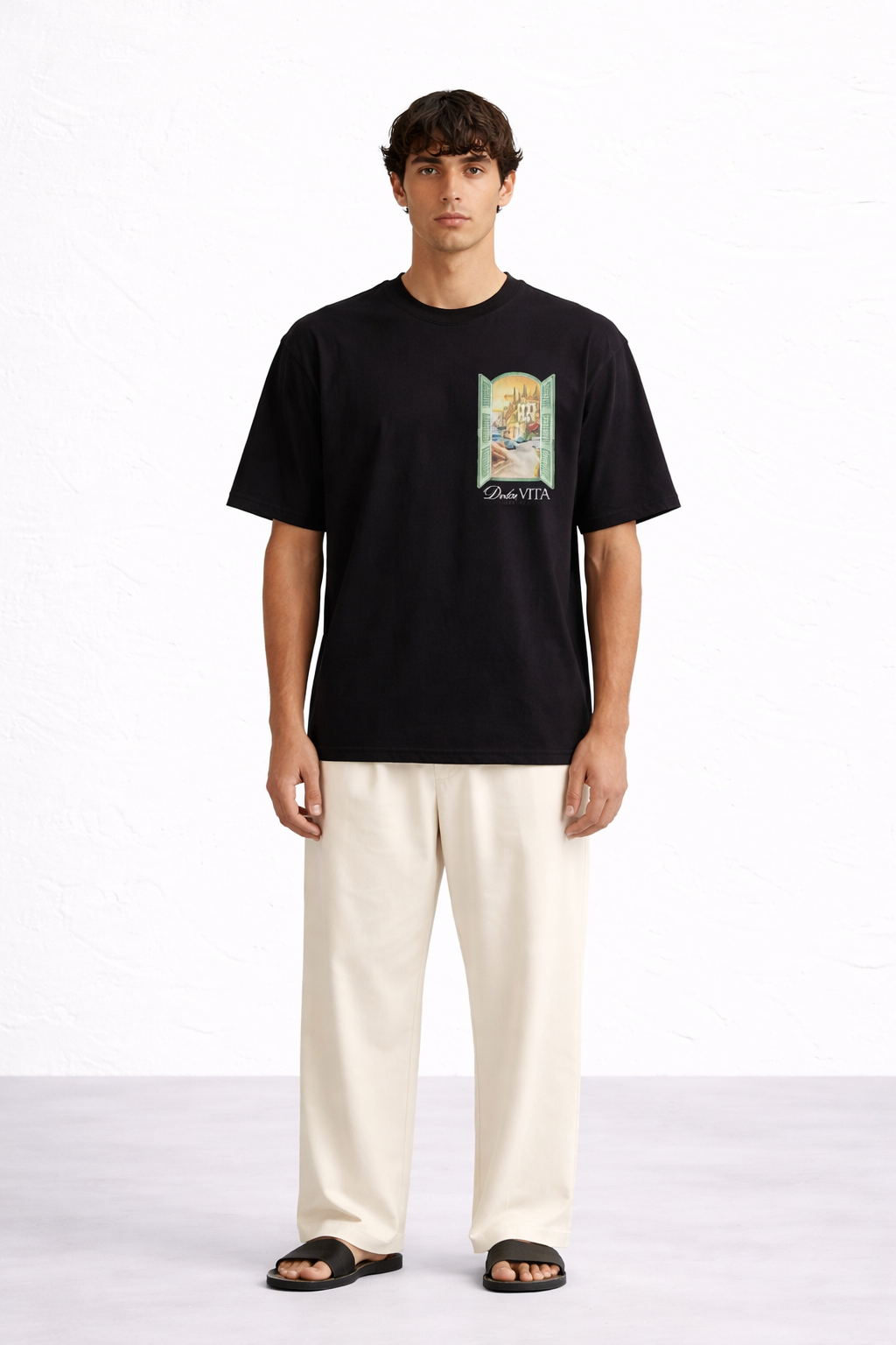 T-shirt oversize unisexe Dolce Vita – style italien méditerranéen estival – KAHMYR